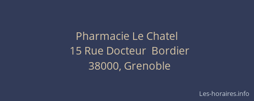 Pharmacie Le Chatel