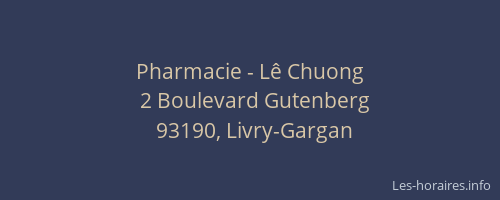 Pharmacie - Lê Chuong