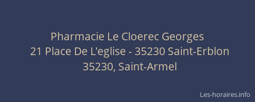 Pharmacie Le Cloerec Georges