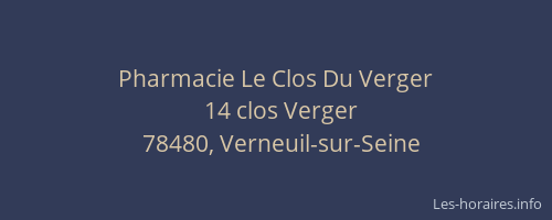 Pharmacie Le Clos Du Verger