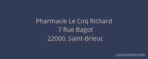 Pharmacie Le Coq Richard