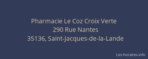 Pharmacie Le Coz Croix Verte