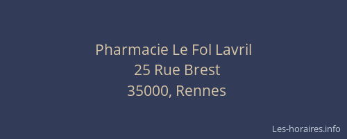 Pharmacie Le Fol Lavril