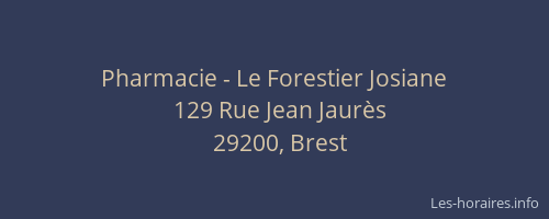 Pharmacie - Le Forestier Josiane