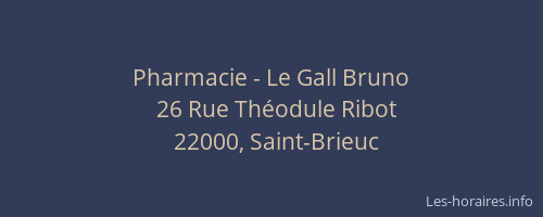 Pharmacie - Le Gall Bruno