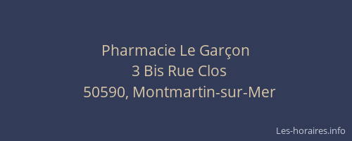 Pharmacie Le Gar&ccedil;on