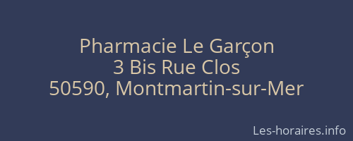 Pharmacie Le Garçon