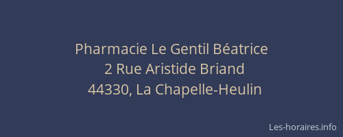 Pharmacie Le Gentil Béatrice