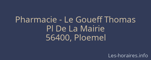 Pharmacie - Le Goueff Thomas