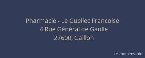 Pharmacie - Le Guellec Francoise
