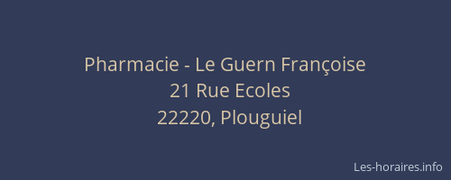 Pharmacie - Le Guern Fran&ccedil;oise