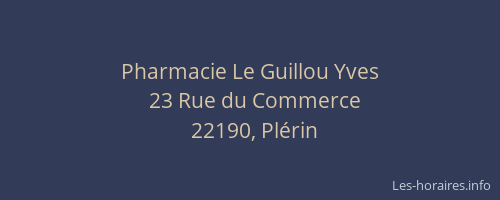 Pharmacie Le Guillou Yves