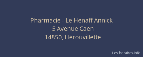 Pharmacie - Le Henaff Annick