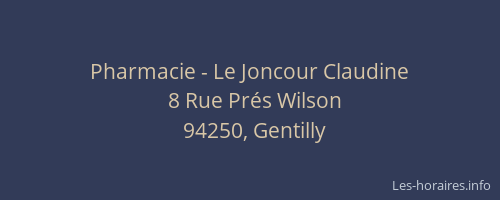 Pharmacie - Le Joncour Claudine