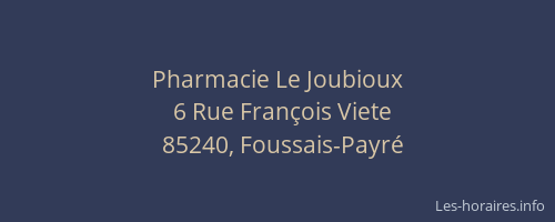 Pharmacie Le Joubioux
