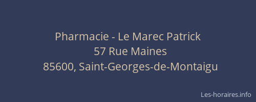 Pharmacie - Le Marec Patrick
