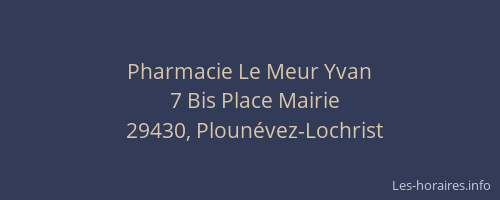 Pharmacie Le Meur Yvan