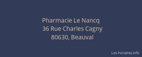 Pharmacie Le Nancq