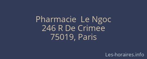 Pharmacie  Le Ngoc