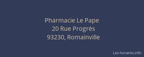 Pharmacie Le Pape
