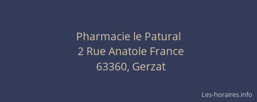 Pharmacie le Patural
