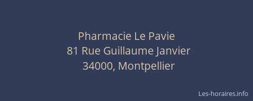 Pharmacie Le Pavie