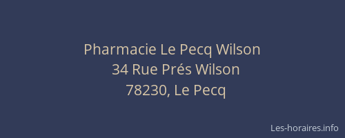 Pharmacie Le Pecq Wilson