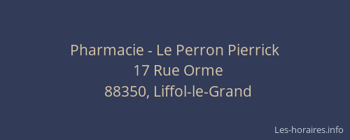 Pharmacie - Le Perron Pierrick