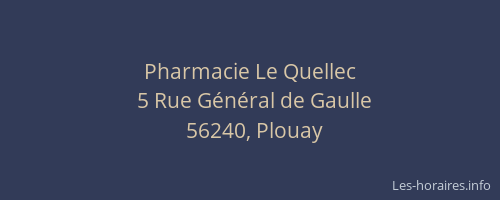 Pharmacie Le Quellec