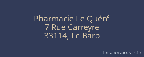 Pharmacie Le Quéré