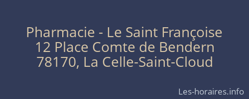 Pharmacie - Le Saint Françoise