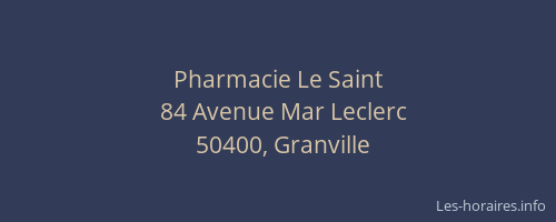 Pharmacie Le Saint