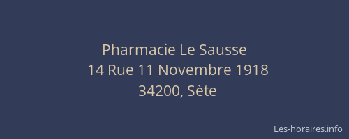 Pharmacie Le Sausse