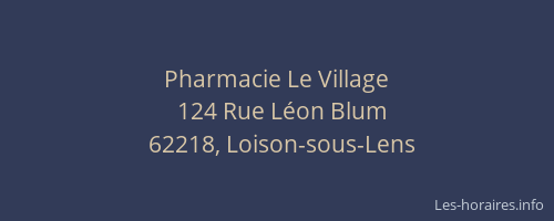Pharmacie Le Village