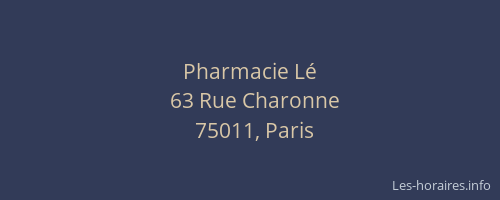Pharmacie Lé