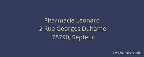 Pharmacie L&eacute;onard