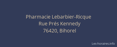Pharmacie Lebarbier-Ricque
