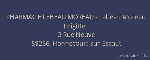 PHARMACIE LEBEAU MOREAU - Lebeau Moreau Brigitte