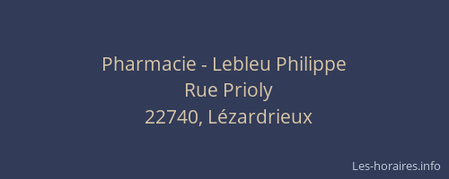 Pharmacie - Lebleu Philippe