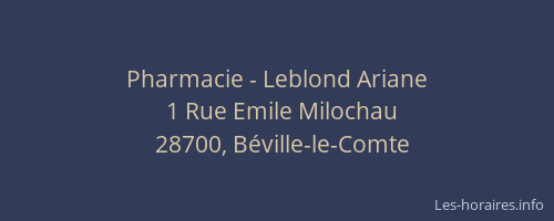 Pharmacie - Leblond Ariane