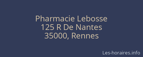Pharmacie Lebosse