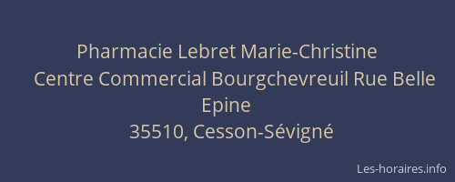 Pharmacie Lebret Marie-Christine