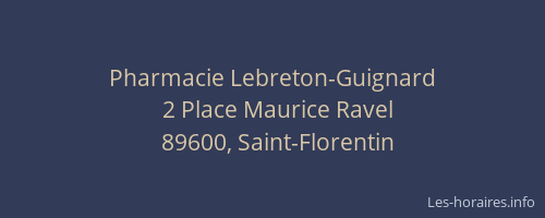 Pharmacie Lebreton-Guignard