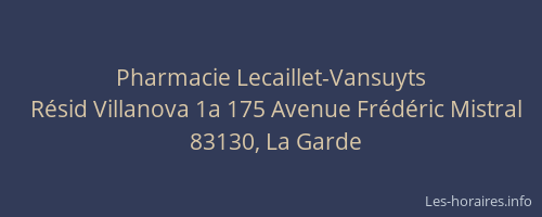 Pharmacie Lecaillet-Vansuyts