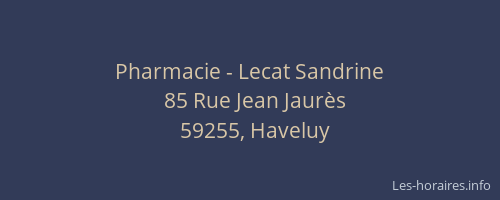 Pharmacie - Lecat Sandrine