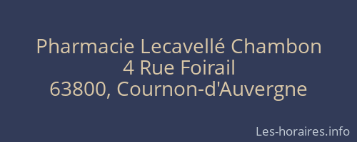 Pharmacie Lecavellé Chambon
