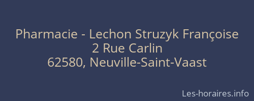 Pharmacie - Lechon Struzyk Françoise