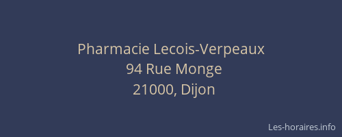 Pharmacie Lecois-Verpeaux