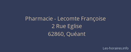 Pharmacie - Lecomte Françoise