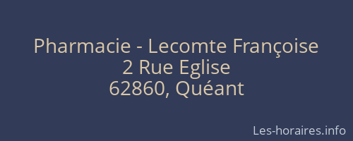 Pharmacie - Lecomte Françoise